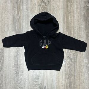 GAP Kids Black Hoodie with Cartoon Graphic